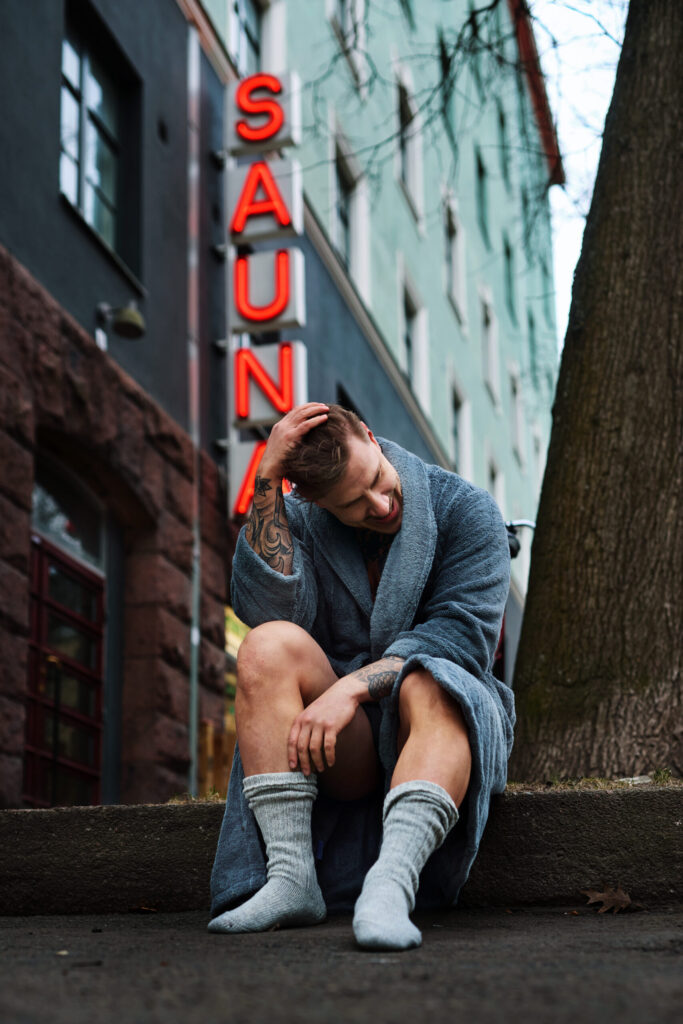 Sauna gray wool socks