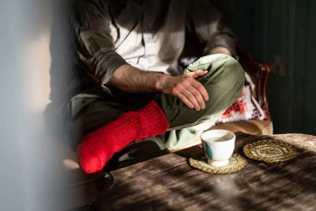 Wool socks lingonberry red